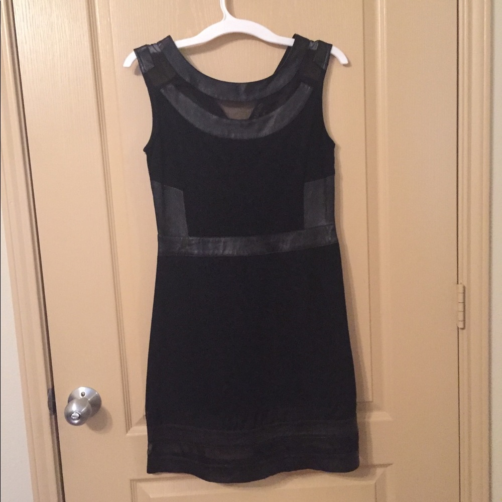 Elliatt Fitted Dress with Leather Accents